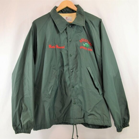 Rollsters Sports Bar Jacket Welland Ontario ON Uncle Howard Sewn Green Large Vtg - Picture 1 of 9
